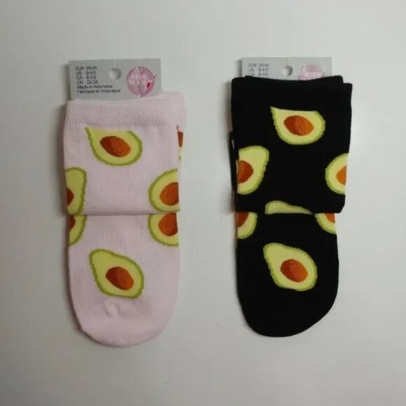 Avocado Printed Novelty Socks, Set of 2 Pairs, NWT - Picture 3 of 3
